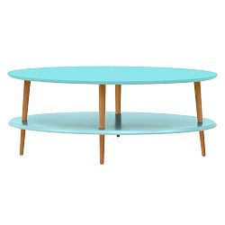 Světle tyrkysový konferenční stolek se sníženou spodní deskou Ragaba OVO