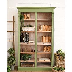 Světle zelená knihovna z borovicového dřeva Orchidea Milano Cortina, výška 198 cm