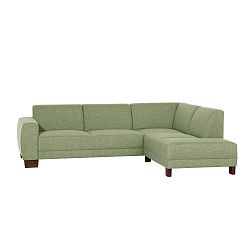 Světle zelená rohová pohovka Max Winzer Blackpool, pravý roh