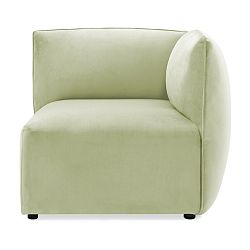 Světle zelený pravý rohový modul pohovky Vivonita Velvet Cube