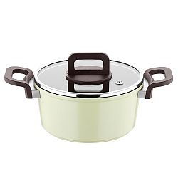 Světle žlutý hrnec s úchyty a pokličkou Madison, Ø 20 cm