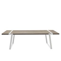 Světlý dřevěný jídelní stůl s bílým podnožím Canett Gigant, 240 cm