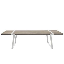 Světlý dřevěný jídelní stůl s bílým podnožím Canett Gigant, 290 cm