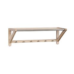 Světlý nástěnný věšák z dubového dřeva Folke Metro