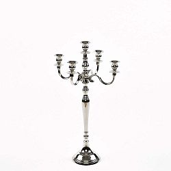 Svícen ve stříbrné barvě se 4 rameny Simla Nickel, výška 63 cm