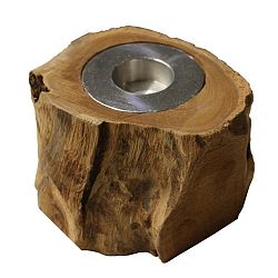 Svícen z teakového dřeva HSM collection Antique, výška 10 cm