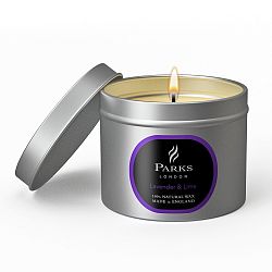 Svíčka Parks London, 25 hodin hoření, vůně levandule a limetky