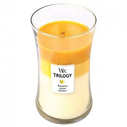 Svíčka s vůní ananasu, citrusů a kokosu WoodWick Trilogy Plody léta, doba hoření 130 hodin