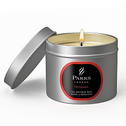 Svíčka s vůní jasmínu a citrusů pohlcující pachy domácích mazlíčků Parks Candles London Pet Lovers, 25 hodin hoření