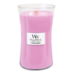 Svíčka s vůní orosených květin WoodWick Květinová zahrada, doba hoření 130 hodin