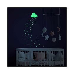 Svítící samolepky na zeď Ambiance Hearts and Clouds