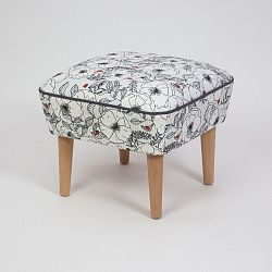 Taburet s dřevěnými nohami Damo Mariquita, 45 x 45 cm