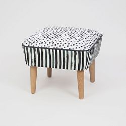 Taburet s dřevěnými nohami Damo Sebastien, 45 x 45 cm