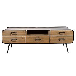 Televizní stolek z laminovaného smrkového dřeva a železa Santiago Pons Curve