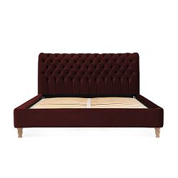 Tmavě červená postel z bukového dřeva Vivonita Allon, 160 x 200 cm