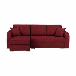 Tmavě červená rohová variabilní rozkládací pohovka s úložným prostorem Melart Louise