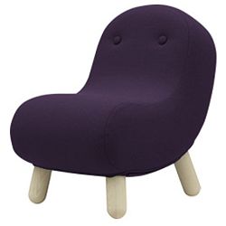 Tmavě fialové křeslo Softline Bob Eco Cotton Dark Lilac