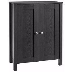 Tmavě hnědá dřevěná dvoudveřová skříňka Støraa Jenny