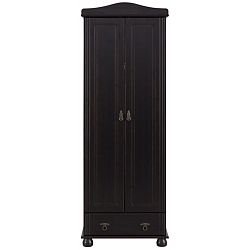 Tmavě hnědá  dvoudveřová šatní skříň z masivního borovicového dřeva Støraa Fiona