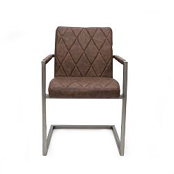 Tmavě hnědá  jídelní židle s područkami LABEL51 Oslo