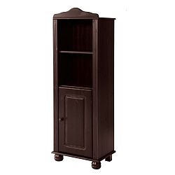 Tmavě hnědá knihovna z masivního borovicového dřeva s dvířky Støraa Ella