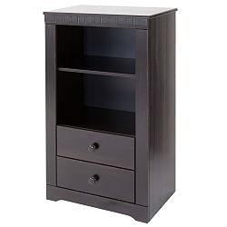 Tmavě hnědá komoda se 2 zásuvkami z borovicového dřeva Støraa Claire