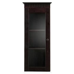 Tmavě hnědá nástěnná vitrína z masivního borovicového dřeva Støraa Candice