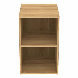 Tmavě hnědá nízká závěsná koupelnová skříňka v dekoru dubu 40x63 cm i.Life B – Ideal Standard