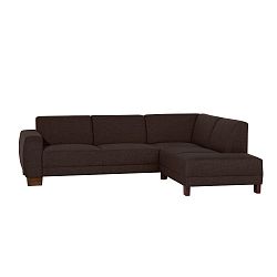 Tmavě hnědá rohová pohovka Max Winzer Blackpool, pravý roh