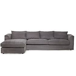 Tmavě hnědá rohová pohovka s lenoškou na levé straně Softnord Portland