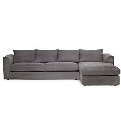 Tmavě hnědá rohová pohovka s lenoškou na pravé straně Softnord Portland