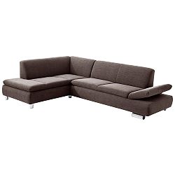 Tmavě hnědá rohová pohovka s nastavitelnou područkou Max Winzer Terrence, levý roh