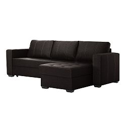 Tmavě hnědá rohová rozkládací pohovka s úložným prostorem Interieur De Famille Paris Succès, pravý roh