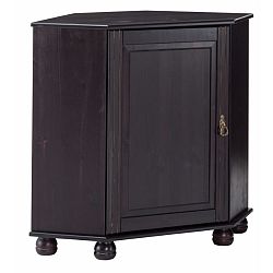 Tmavě hnědá rohová skříňka  z masivního borovicového dřeva Støraa Fiona