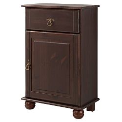 Tmavě hnědá skříňka z masivního borovicového dřeva Støraa Fiona