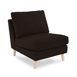Tmavě hnědé křeslo s přírodními nohami Vivonita Bill