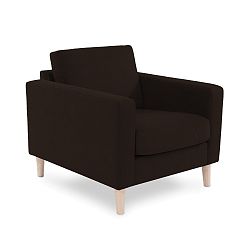 Tmavě hnědé křeslo s přírodními nohami Vivonita Tom