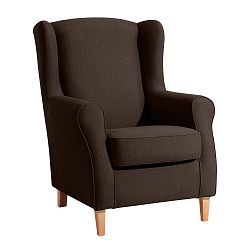 Tmavě hnědé křeslo ušák Max Winzer Lorris Chocolate