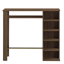 Tmavě hnědý jídelní stůl s policemi Symbiosis Tournette