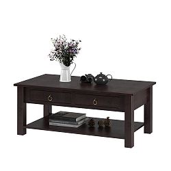 Tmavě hnědý konferenční stolek z borovicového dřeva Støraa Inda