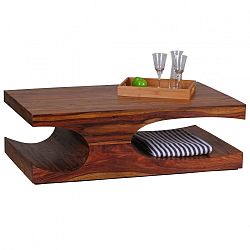 Tmavě hnědý konferenční stolek z masivního sheeshamového dřeva Skyport BOHA