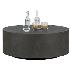 Tmavě hnědý konferenční stolek z vláknitého jílu WOOOD Dean, Ø 80 cm