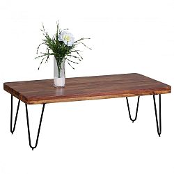 Tmavě hnědý konferenční stůl z masivního sheeshamového dřeva Skyport BAGLI