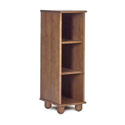 Tmavě hnědý policový regál z borovicového dřeva Faktum Tomi