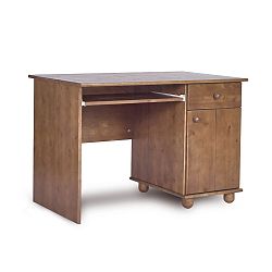 Tmavě hnědý psací stůl z borovicového dřeva Faktum Tomi