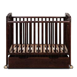 Tmavě hnědý ukládací prostor pod dětskou postýlky YappyKids, 119 x 62 cm