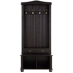 Tmavě hnědý věšák z masivního borovicového dřeva Støraa Fiona