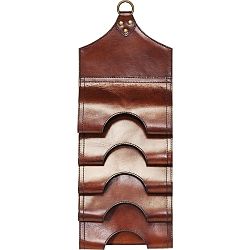 Tmavě hnědý závěsný držák na lahve z pravé bůvolí kůže Kare Design Bottle Rack