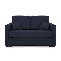 Tmavě modrá dvoumístná rozkládací pohovka Vivonita Brent