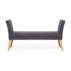 Tmavě modrá lavice Vivonita Selma Linen, 130 x 67 cm